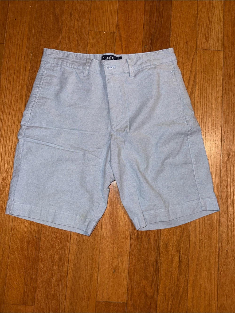 Chaps Light Blue Men’s Flat-Front Shorts